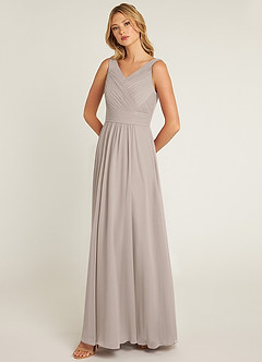 Azazie Pierrette Bridesmaid Dresses Frost A-Line Pleated Chiffon Dress image3