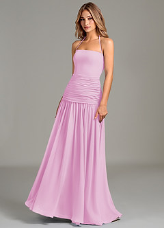 Azazie Vashti Bridesmaid Dresses Candy Pink A-Line Chiffon Dress image4