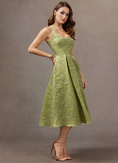 Midi jurk Lauren Licht Chartreuse image4