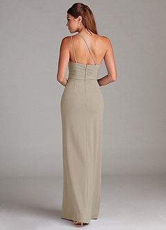 Azazie Eren Brautjungfernkleider Etui One-Shoulder Stretch-Krepp Kleid Taupe image2