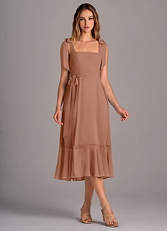 Azazie Deb Abiti da Damigella Abito Convertibile A-Line in Chiffon Con Tasche Bronzo image5