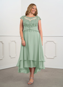 Azazie Shonda Kleider für die Brautmutter Spitze Chiffon Kleid Agave image8