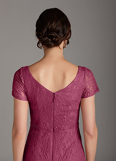 Azazie Lucilia Mother of the Bride Dresses Mulberry Sheath Lace Dress image6
