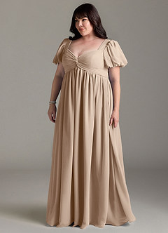 Azazie Madisynn Maternity Bridesmaid Dresses Bow Chiffon Floor-Length Dress image8