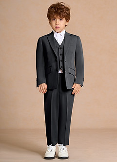 front Oliver Charcoal Boys 3-Piece Suit