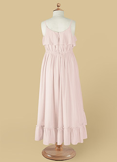 Azazie Karmen Flower Girl Dresses Rose Petal A-Line Ruched Chiffon Dress image10