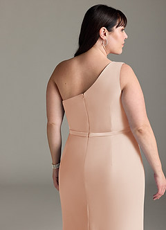 Azazie Liza Bridesmaid Dresses English Rose Mermaid One Shoulder Chiffon Dress image11