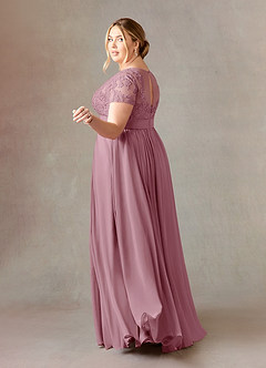 Azazie Annette Mother of the Bride Dresses Vintage Mauve A-Line Lace Chiffon Dress image10
