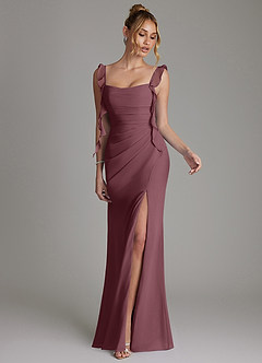 Azazie Jessamine Bridesmaid Dresses Sangria Mermaid Corset Chiffon Dress image4