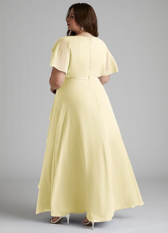 Azazie Aaliyah Modest Bridesmaid Dresses A-Line Scoop Pleated Chiffon Floor-Length Dress image9