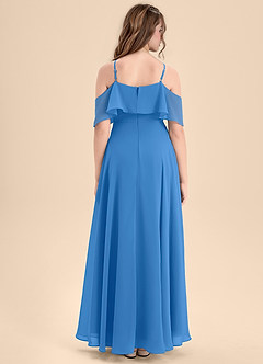 Azazie Tessabelle Junior Abito A-Line in Chiffon a Spalla Scoperta Blue Jay image2
