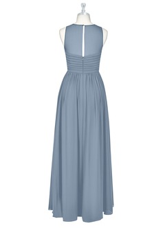 Azazie Nina Bridesmaid Dresses Dusty Blue A-Line Pleated Chiffon Dress image7