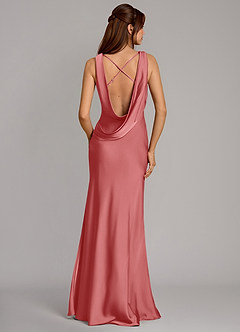 Azazie Cheryl Bridesmaid Dresses Antique Rose Mermaid Stretch Satin Dress image1
