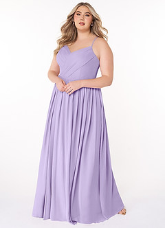 Azazie Cora Bridesmaid Dresses Lilac A-Line Pleated Chiffon Dress image8