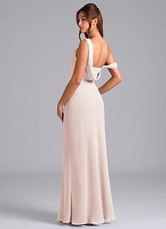 Azazie Madelyn Bridesmaid Dresses Rose Petal Mermaid Off the Shoulder Chiffon Convertible Dress image6