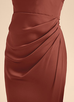 Azazie Renna Junior Auburn A-Line Pleated Stretch Satin Dress image7
