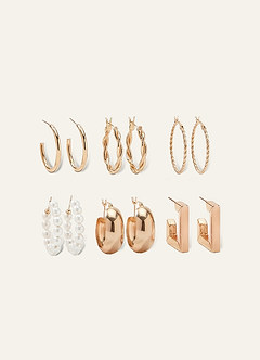 front Vielseitiges Ohrringe-Set mit 6 Stück