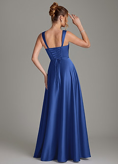 Azazie Azaria Bridesmaid Dresses Royal Blue A-Line Corset Stretch Satin Dress image5