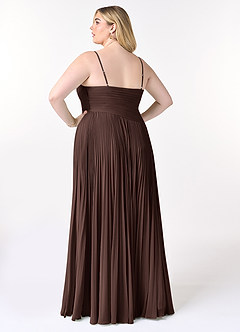 Azazie Vini Abiti Prova a Casa Abito A-Line in Chiffon con Scollo a V a Pieghe Matcha image8