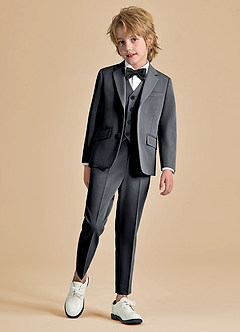 front Oliver Boys Charcoal 5-Piece Suit
