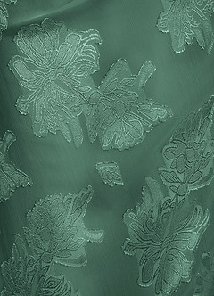 Azazie Veronica Vestidos de damas de honor Vestido Eucalipto de Jacquard floral desgastado de Corte Sirena con Plisado image7
