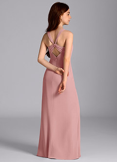 Azazie Mero Junior Dusty Rose Mermaid Pleated Chiffon Dress image7