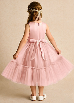 Azazie Miracle Flower Girl Dresses Rosette A-Line Bow Matte Satin Dress image2