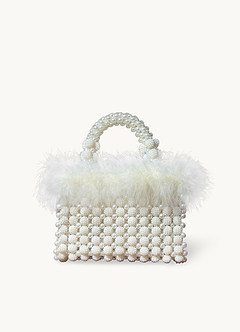 front Feather Pearl Handbag