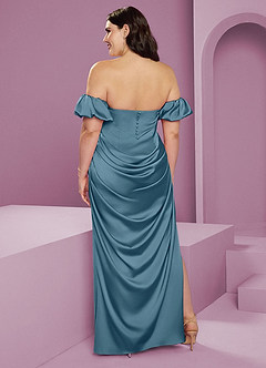 Barbie ♥ Azazie Bridesmaid Dresses Bermuda Sheath Off the Shoulder Stretch Satin Convertible Dress image11