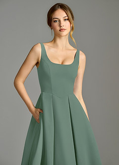 Azazie Amalie Jurken voor bruidsmeisjes Jurk van Chiffon met A-Lijn Geplooid Eucalyptus image7
