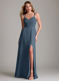 Azazie Terese Bridesmaid Dresses Neptune A-Line Pleated Chiffon Dress image1