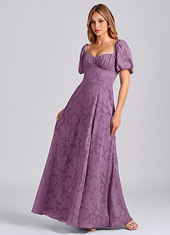 Azazie Mirian Robes de demoiselle d'honneur Robe Trapèze en Blumen-Burnout Encolure en Forme de Cœur Glycine image3