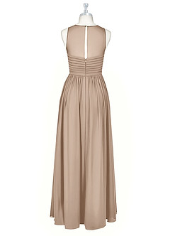 Azazie Nina Bridesmaid Dresses Taupe A-Line Pleated Chiffon Dress image6