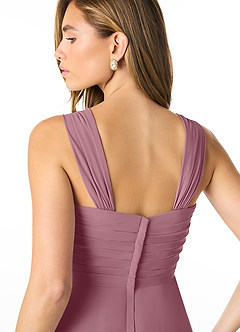Azazie Kaitlynn Bridesmaid Dresses Vintage Mauve Empire Ruched Chiffon Convertible Dress image7