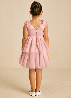 Azazie Vanellope Flower Girl Dresses Rosette A-Line Bow Tulle Dress image2