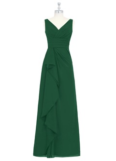 Azazie Julianna Bridesmaid Dresses Dark Green A-Line Chiffon Dress image6