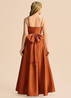 Azazie Rumi Junior Klä av A-Line i Stretch Satin Plisserad image2