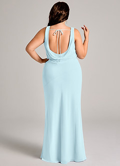 Azazie Rylina Bridesmaid Dresses Cloud Blue Mermaid Pleated Chiffon Dress image11