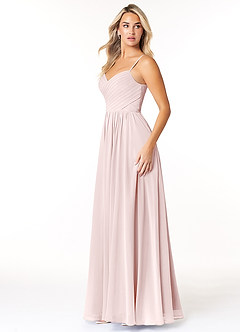 Azazie Lisbon Final Sale Blushing Pink A-Line Sweetheart Neckline Chiffon Dress image4