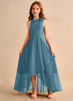 Azazie Boop Girls Formal Flower Girl Dresses Bermuda A-Line Bow Chiffon Dress image5
