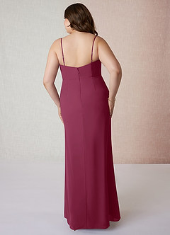 Azazie Tayla Bridesmaid Dresses Mulberry Sheath Square Neckline Chiffon Dress image7