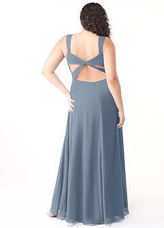 Azazie Nahrin Final Sale Twilight A-Line V-Neck Pleated Chiffon Dress image8