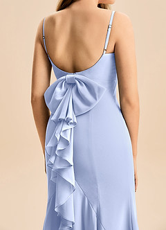 Azazie Lioren Junior Havfrue Sløjfe Chiffon Gulv-længde Junior brudepige Kjole image6