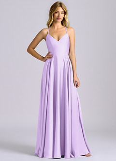 Azazie Truce Bridesmaid Dresses Lilac A-Line Stretch Satin Dress image3