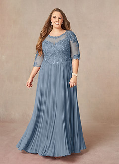Azazie Corinne Mother of the Bride Dresses Dusty Blue A-Line Sequins Chiffon Dress image8