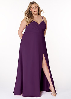 Azazie Everleigh Bridesmaid Dresses Grape A-Line Sweetheart Pleated Chiffon Dress image8