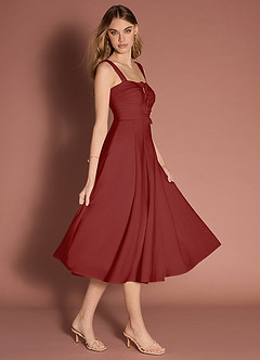 Elior Terracotta Bow Midi Dress image5