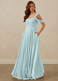 Christian Siriano Bridal for Azazie 1013 Bridesmaid Dresses Mist A-Line Off the Shoulder Chiffon Dress image1