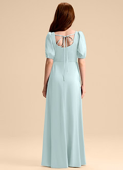 Azazie Briar Junior Robe Trapèze en Satin extensible Arc Verre De Mer image2