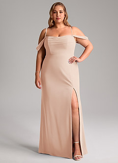 Azazie Saige Bridesmaid Dresses English Rose A-Line Off the Shoulder Chiffon Convertible Dress image13